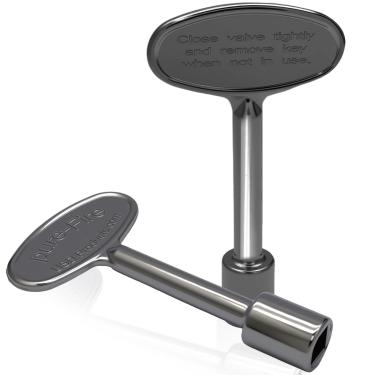 Imagem de Kyuionty Chave de válvula de gás universal de 2 peças de 7,6 cm, serve para hastes de válvula de gás de 6 mm e 5/40.6 cm, preta, chave de substituição para fogueiras a gás e lareiras