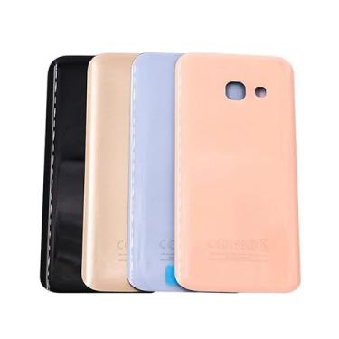 Imagem de SHOWGOOD Capa traseira para Samsung Galaxy A5 2017 A520 A520F SM-A520F Capa traseira para painel de vidro 3D adesivo + substituição de lente (ouro com lente)