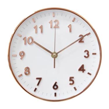 Imagem de Relogio de Parede, Relógio de Parede Cozinha Silencioso Moderno Decorativo Quarto Sala Escritório, 20cmx20cmx5cm(Rose/Branco)