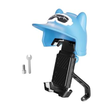 Imagem de FVDPWYE Suporte para Celular de Motocicleta com Mini Viseira para Capacete, Compatível com Smartphones de 4,7 a 7,2 Polegadas. Estável E Seguro. Ideal para Mo, Preto Azul, Tamanho real