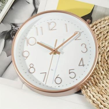 Imagem de Relógio de Parede Moderno Silencioso 20cm – Decoração para Cozinha, Sala, Quarto e Escritório(ouro(Rose))