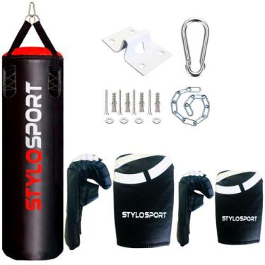 Imagem de Saco de Pancada 120 + 2 Luvas Bate Saco + Suporte Stylo Sport, 1 ADULT
