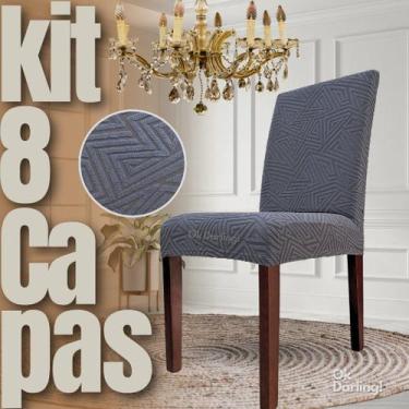 Imagem de Americana - Kit 8 Capas de Cadeira Linha Gold - Cinza - OK Darling