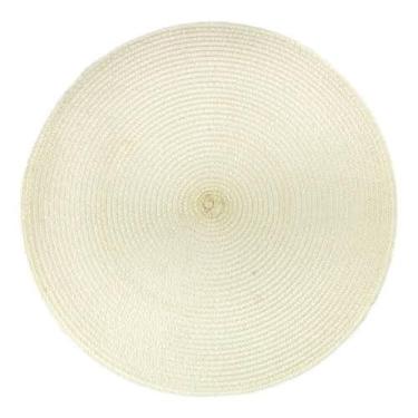 Imagem de Kit 4 Peças Jogo Americano Redondo Sousplat Cozinha Jantar Descanso De Prato Sousplat Cozinha(Creme)