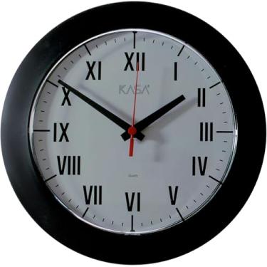 Imagem de Rélógio Moderno Silencioso Romano de Parede Preto e Cinza para Escritório, Sala e Cozinha