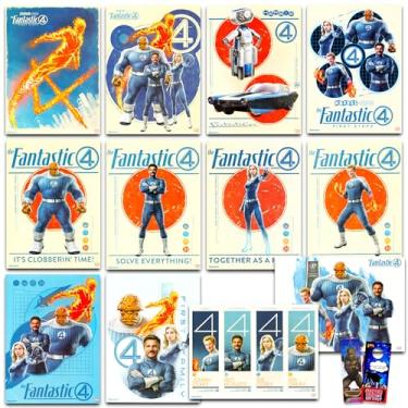 Imagem de Fantastic 4 Poster Book - O pacote inclui 12 pôsteres com Mr. Fantastic, Sue Storm, Human Torch, The Thing for Boys Room Decoration Plus Stickers, More | Fantastic Four Super-Hero Room Decor for Boys