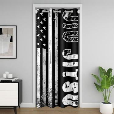 Imagem de Manfei Cortinas de porta de Jiu Jitsu brasileiro, cortina de porta moderna de luta livre esportiva para porta de armário, bandeira americana vintage hippie grafite preto drapeado para privacidade do