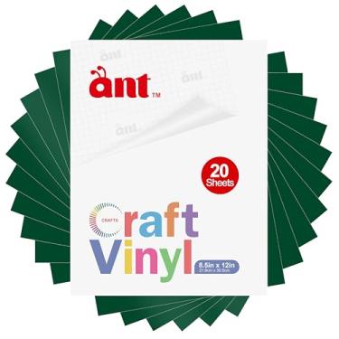 Imagem de ANT Folhas de vinil adesivo permanente de vinil para decoração, decoração de festa, decalque de carro - vinil para máquina de corte, cortador de artesanato (verde escuro, 21,6 cm x 30,5 cm x 20 folhas