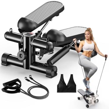 Imagem de SRIFY srify twist steppers para exercícios em casa, steppers com faixas de resistência, mini máquina de exercícios de stepper com capacidade de 330 libras, steppers para treino de corpo inte