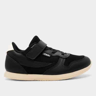Imagem de Tênis Infantil Fila Euro Jogger, Preto, Bege, 29