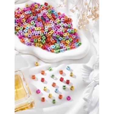 Imagem de Cubo de 280 peças com contas de acrílico numérico, contas soltas coloridas de 70 g, berloque de fabricação de joias em massa para colar, pulseira, brinco e artesanato DIY, 6 x 6 x 6 mm, orifício: 3 ~