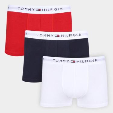 Imagem de Kit Cueca Boxer Tommy Hilfiger Trunk Masculina - 3 Peças, Vermelho, P