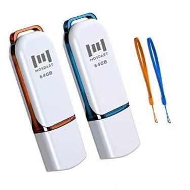 Imagem de Unidade flash USB MosDart 64GB USB 2.0 exFAT, pacote com 2 unidades co