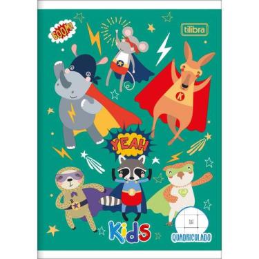 Imagem de Caderno (Pequeno) Brochura Quadriculado Kids 1/4 Capa Flexivel 40 Folh