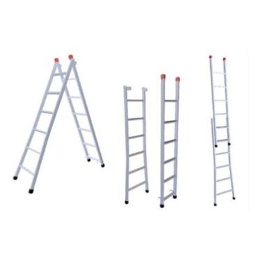 Imagem de Escada Extensiva 3 em 1 Aço 9x16 Degraus 4,75m Cinza 120kg NV213P - No