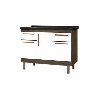 Imagem de Gabinete de Cozinha Avelato 3 Portas Armário de Pia 114cm (Branco)