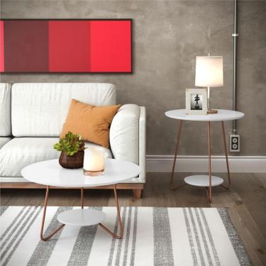 Imagem de Jogo De Mesa Centro E Lateral Home Branco