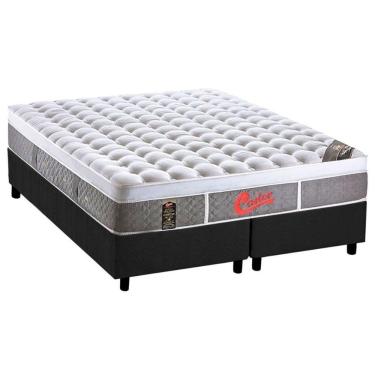 Imagem de Cama Box Queen: Colchão Molas Ensacadas Castor Gold Light Stress Plush + Base Gray(158X198)