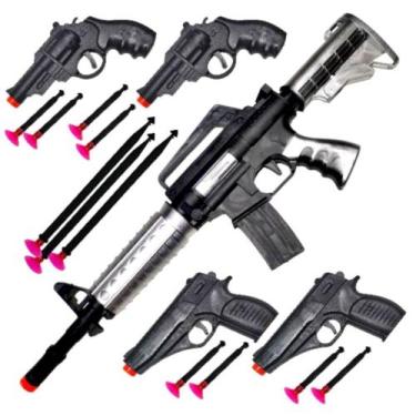 Imagem de Armas de brinquedo arminhas lança dardos pistolas brinquedo policial -