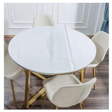 Imagem de Toalha De Mesa Redonda De Pvc Transparente, Toalha De Mesa De Plástico Com Vidro Macio, Capa De Mesa Transparente, Toalha De Mesa Transparente Com Espessura De 1,0 Mm, To, Color, 29.5 inch (Round)