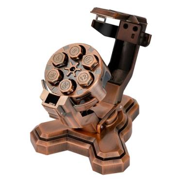 Imagem de CNMZTRPG Bullet Nest Dice,Insane Bullet dice Revolver,Metal Dice Set for DND with Spinning Revolver Cylinder Container, Dice for D&D, or Crime Theme Tabletop Games (D4, Copper)