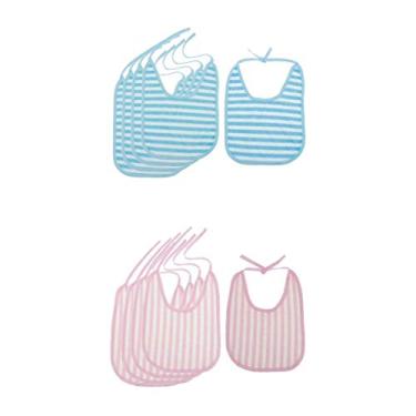 Imagem de 10 peças de roupas de refeição ou babador adulto para pacientes com deficiência - babadores com peso de manchas para comer - babadores apanhadores de migalhas ajustáveis para idosos, homens, mulheres