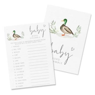 Imagem de CWIOQPYI Hilarious Mallard Duck Baby Shower Games, Baby Gender Reveal Party Games, Double-Sided Prediction and Advice Card, Modern Minimal Party Supplies-B04