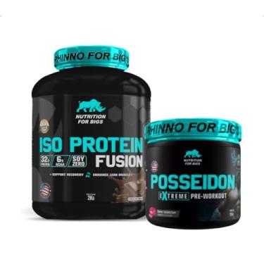 Imagem de Kit Iso Protein Fusion Chocolate + Pré Treino Posseidon Nutrition for Bigs (Chiclete)