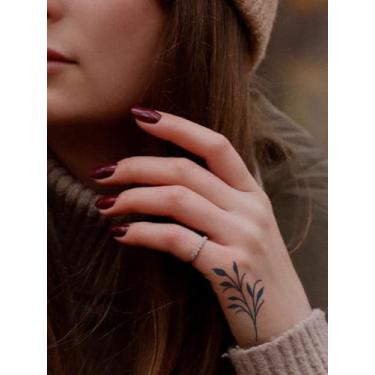 Imagem de 4 peças de adesivos semipermanentes de tatuagem mágica de suco de ervas tatuagem jagua fresco simples padrão de cobra floral não refletivo braço dedo perna corpo adesivo de tatuagem impermeável