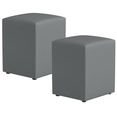 Imagem de Kit 02 Puffs Quadrado L02 Corano Cinza