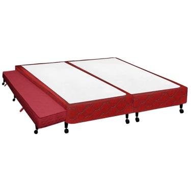 Imagem de Cama Box Base C-auxiliar Universal King Poli Tecido Wine (193x203x27) - Castor