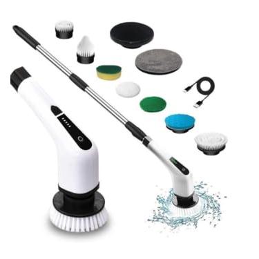 Imagem de Escova de Limpeza Elétrica 360º Recarregável Multiuso 9 em 1 MOP Automático para Limpeza Profunda de Pisos, Azulejos e Superfícies