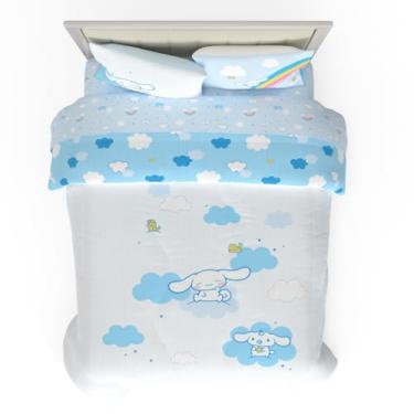 Imagem de Conjunto de cama Queen Size Cinnamoroll, 5 peças, edredom e lençol de microfibra supermacia, (produto oficialmente licenciado) pela Franco Collectibles