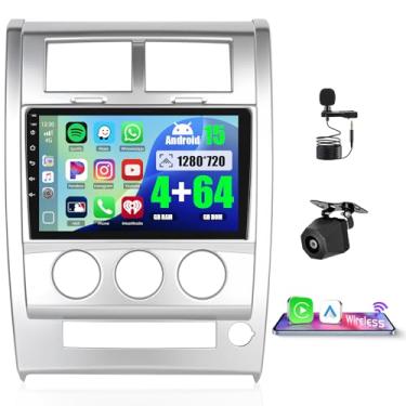 Imagem de Hikity 4 + 64 G para Jeep Liberty 2008-2012 (LHD) Android Car Stereo, rádio com tela sensível ao toque de 10 polegadas com Carplay/Android Auto/Navegação GPS/WiFi/Bluetooth + câmera de backup AHD