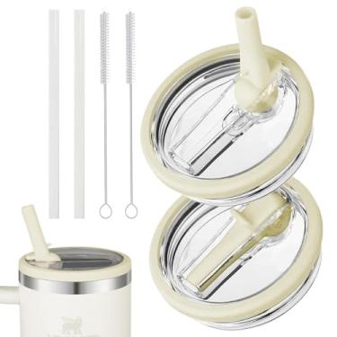 Imagem de Almaro Substituição de tampa de 850 g compatível com copo Quencher com canudo flip – Pacote com 2 acessórios à prova de vazamento e resistentes a derramamentos, capa de substituição à prova de