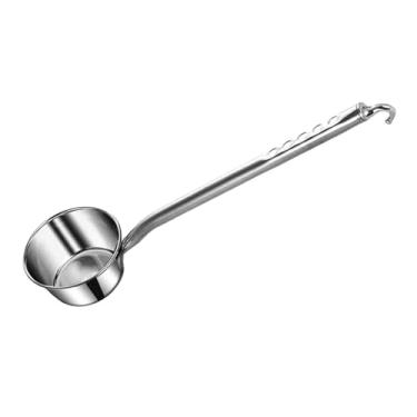 Imagem de IEUDNS Concha de aço inoxidável para água, sopa e mingau, com cabo longo e confortável, ideal para banho higiene pessoal, M