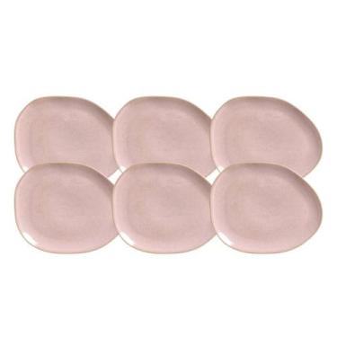 Imagem de Jogo Pratos De Sobremesa 31Cm 6 Peças Oval Orgânico Litchi - Porto Bra