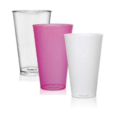 Imagem de Kit 3 Copos Big Drink 550 Ml - 3 Cores Acrílico - Krystalon