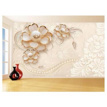 Imagem de Papel De Parede 3D Floral Textura Sala Flores 3,5M Xfl275 - Você Decor