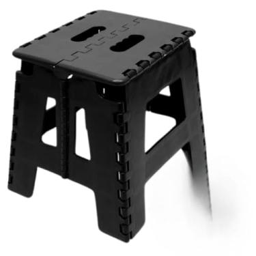 Imagem de Banqueta Banquinho Dobrável De Plástico Até 100 Kg Resistente Para Viagem