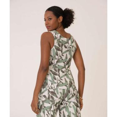 Imagem de Blusa Regata Feminina Estampa Folhas Marisa-00012, Off white, GG