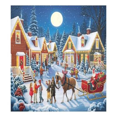 Imagem de SEHANY Capa magnética para lava-louças de Natal Snowy Town, adesivos magnéticos para decoração de Natal para painel de geladeira e lava-louças, decoração de Natal de cozinha doméstica 58 x 66 cm