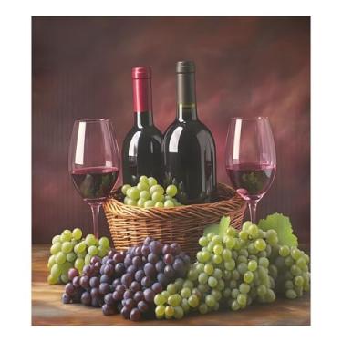 Imagem de SEHANY Capa magnética para lava-louças de uva e vinho tinto, adesivos magnéticos decorativos antiarranhões para painel de geladeira e lava-louças, decoração de dia dos namorados para cozinha doméstica