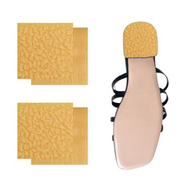 Imagem de Borracha para reparo de sola de sapato, folha de sola de borracha marrom, reparo de salto de bota, 1,5 cm de espessura, 4 adesivos