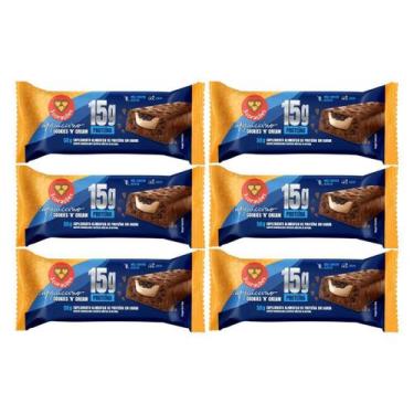 Imagem de Kit 6 Barra 15G Proteina Cappuccino Cookies Cream 50G - 3Corações