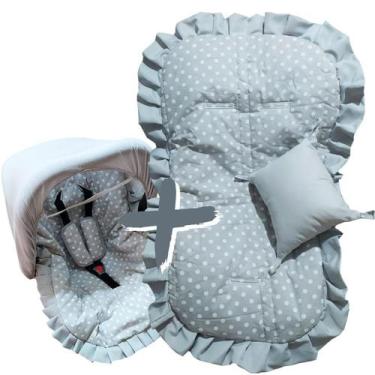 Imagem de Kit Capa de Bebê Conforto + Capa de Carrinho + Jogo Protetor de Cinto 