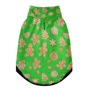 Imagem de SEHANY Casaco de Natal de gengibre para cães pequenos, superquente, à prova de vento, jaqueta de inverno, macia, aconchegante para animais de estimação, moletom para clima frio na neve com furo na