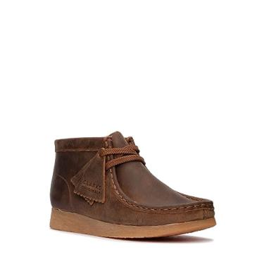 Imagem de Clarks - Bota infantil Wallabee O, Couro marrom com cera de abelha, 5