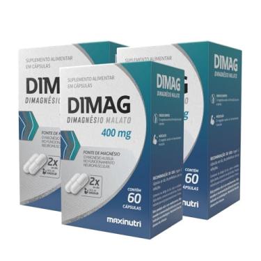 Imagem de Maxinutri, Kit 3 Dimag Dimalato de Magnésio 400mg 60 Cáps Maxinutri