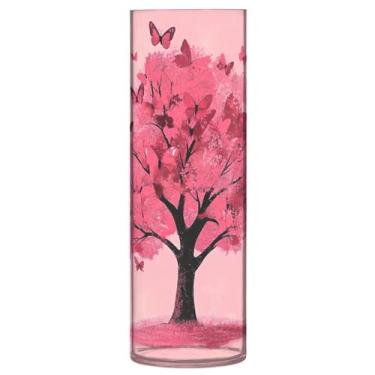 Imagem de xigua Árvore vermelha com folhas, vaso transparente para decoração de casa, vaso de plástico de flores para sua cozinha, quarto, escritório, sala de estar, banheiro